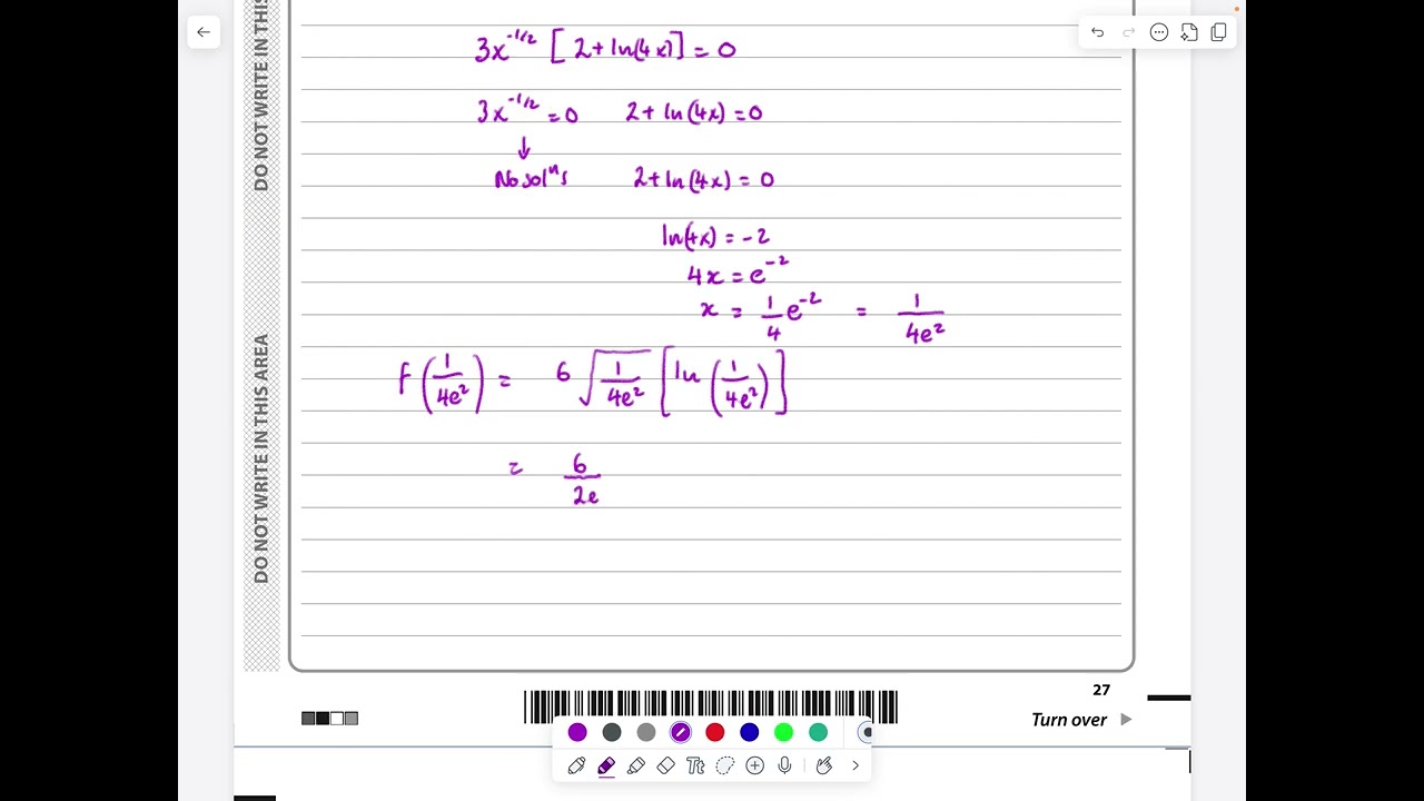 IAL, Edexcel, Jan 2025, P3, Q9, Differentiation, Product Rule, Pure, Nick Peters, WMA13/01