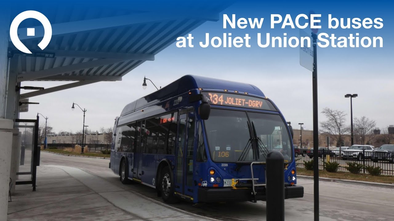 Pace Bus: New 22300-series Buses at Joliet Gateway Center - Feb 2023