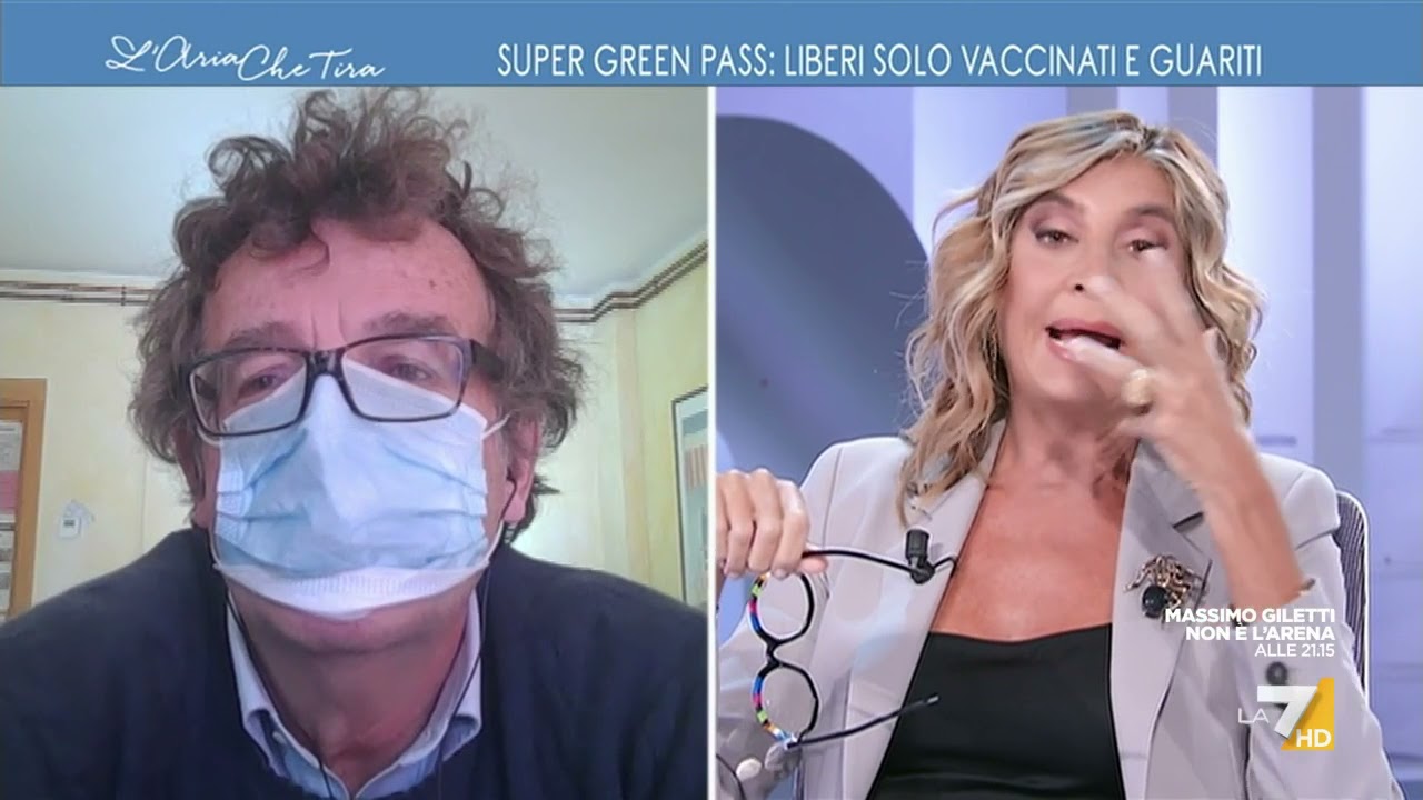 Il giurista Ugo Mattei con la mascherina contro Massimo Giannini: 