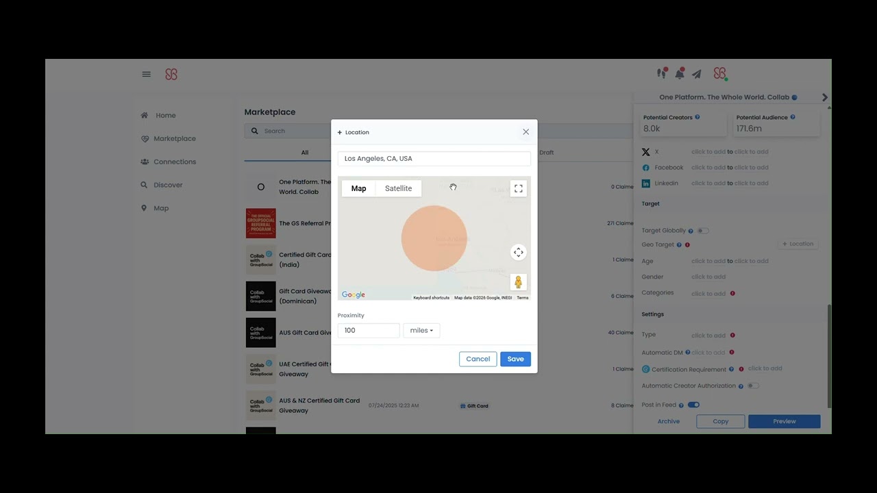 GroupSocial Collab Marketplace Demo