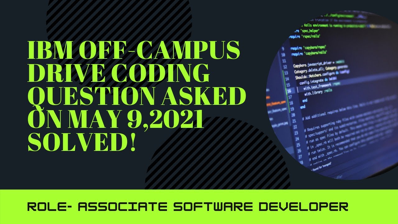 IBM Coding Assessment | IBM Coding Question with Solution