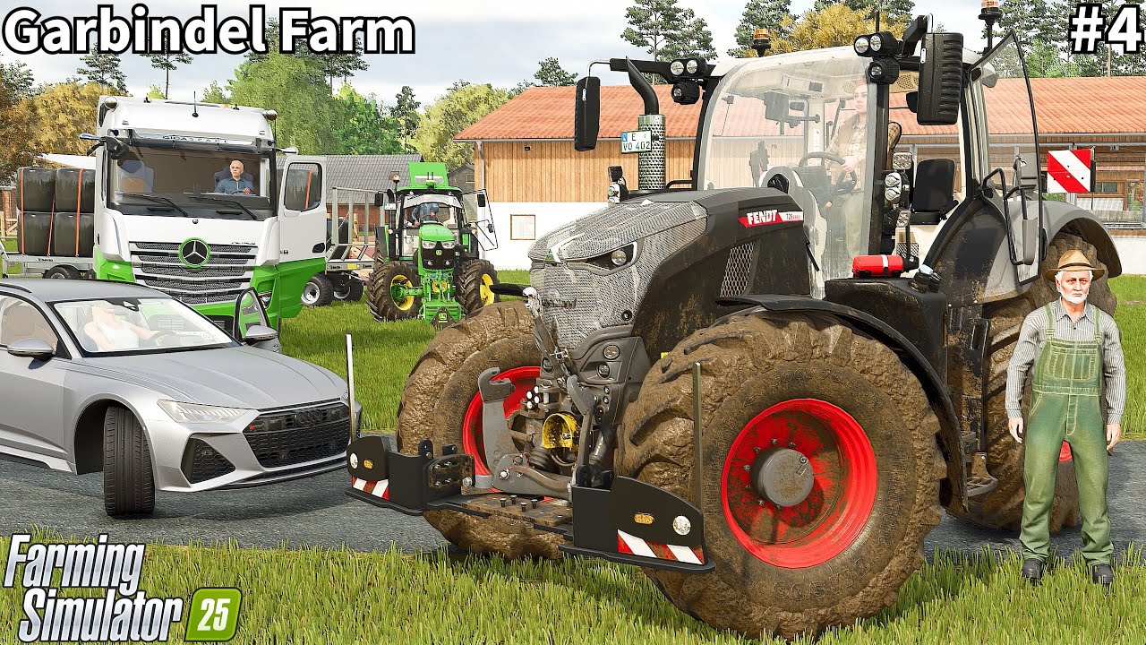 Receiving a Pig Food Delivery, Baling & Wrapping Grass│Garbindel│FS 25│Timelapse#4