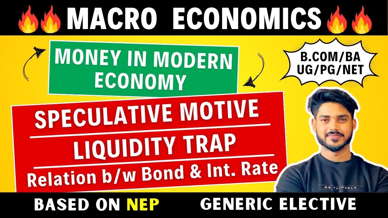 Speculative Motive | Liquidity Trap | Money in modern economy | Macroeconomics for GE, Bcom, BA