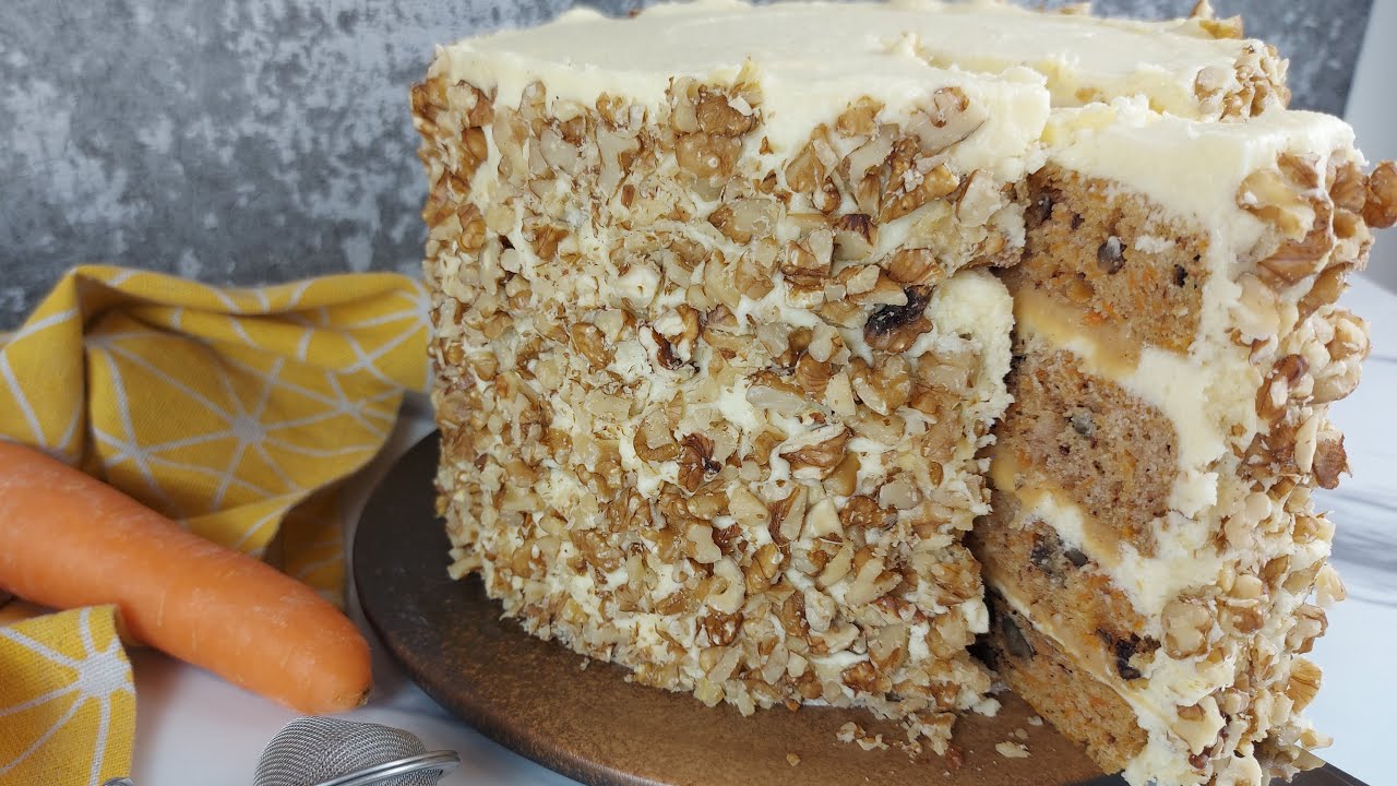 كيكة الجزر مع كريمة الجبنة || Carrot Cake with Cheese cream