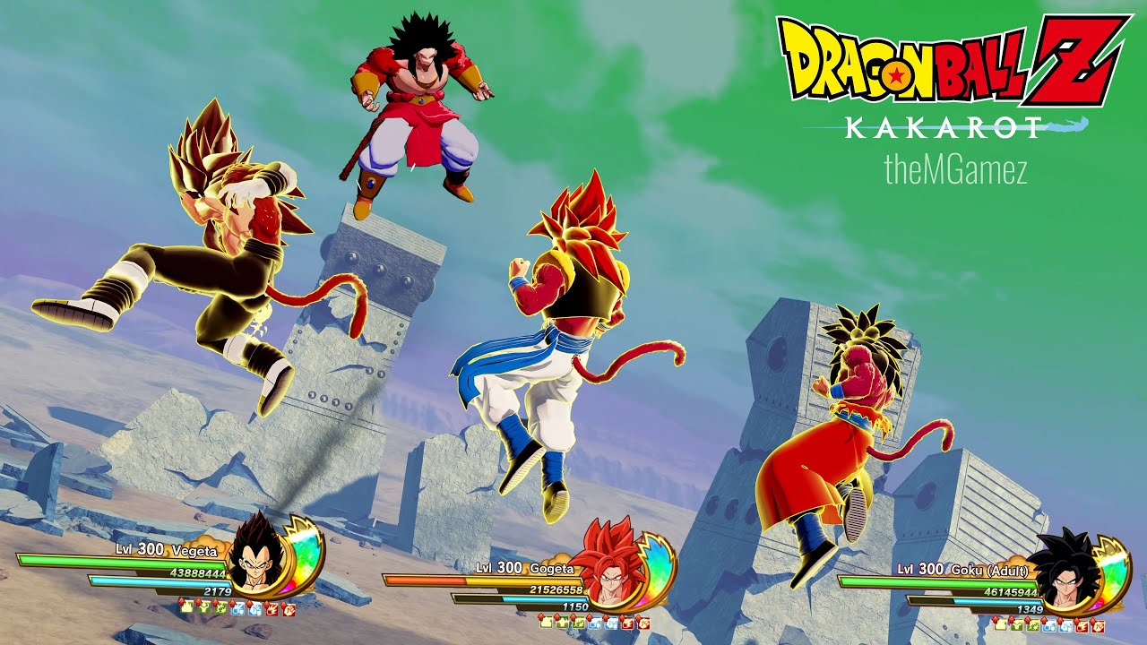 Battle of Super Saiyan 4! Goku, Vegeta and Gogeta vs Broly in Dragon Ball Z: Kakarot Mods