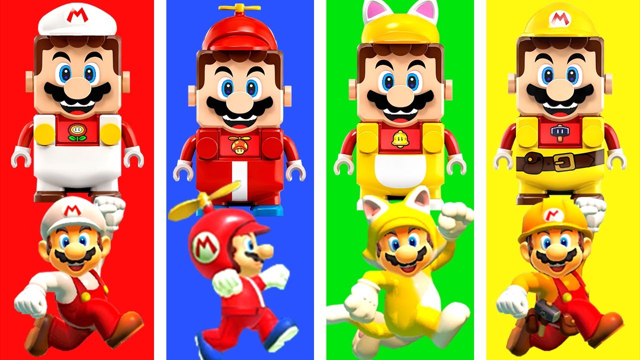 LEGO Super Mario Power-Ups Comparison (LEGO vs Games)