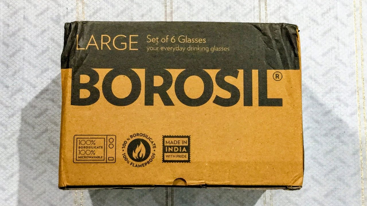 Borosil Vision Transparent Water Glass | Set of 6 Pcs | 350ml each#indiaunboxed