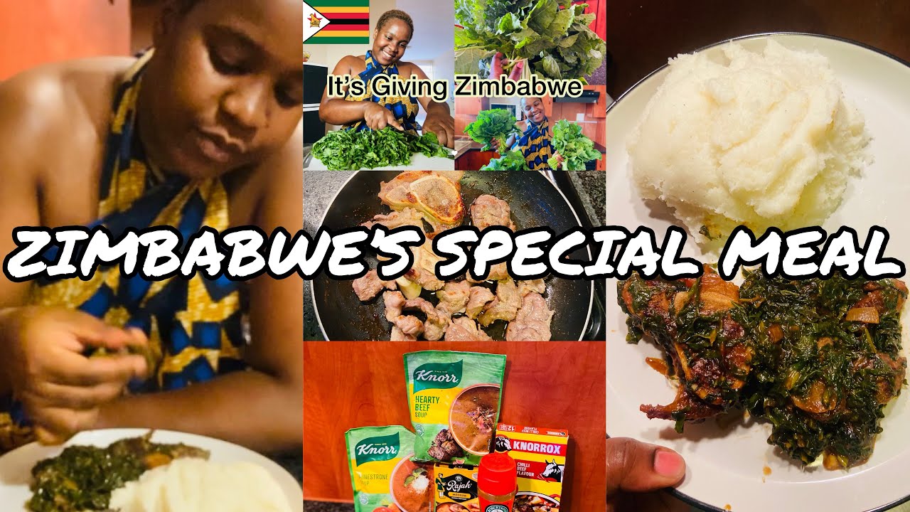 Zimbabwe’s Staple Food🇿🇼 How to Cook Sadza neMuriwo/Green Vegetables Mixed With Beef(Haifiridz