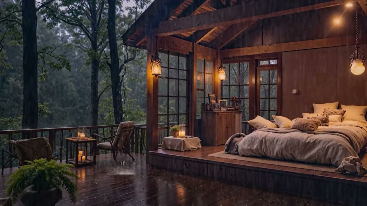 8 Hours Midnight Rainfall in the Deep Forest 🌲 Soothing Sleep Ambience (4K – No Ads)