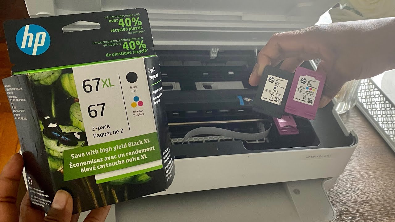 КАК УСТАНОВИТЬ И ЗАМЕНИТЬ ЧЕРНИЛЬНЫЕ КАРТРИДЖИ В ПРИНТЕРАХ HP ENVY PRO 6455 И 6400