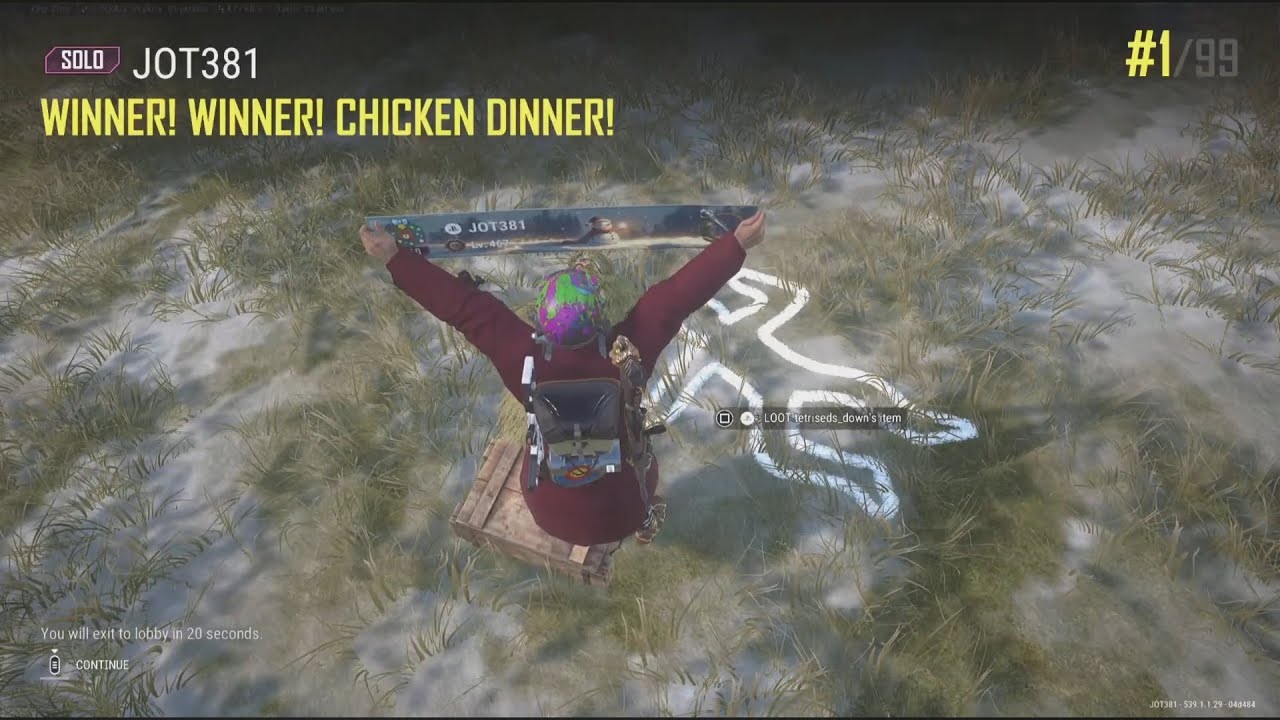 JOT381 PUBG 251225 ERANGEL 10 KILLS 2290th SOLO WIN 1/99 CHICKEN DINNER SOLO