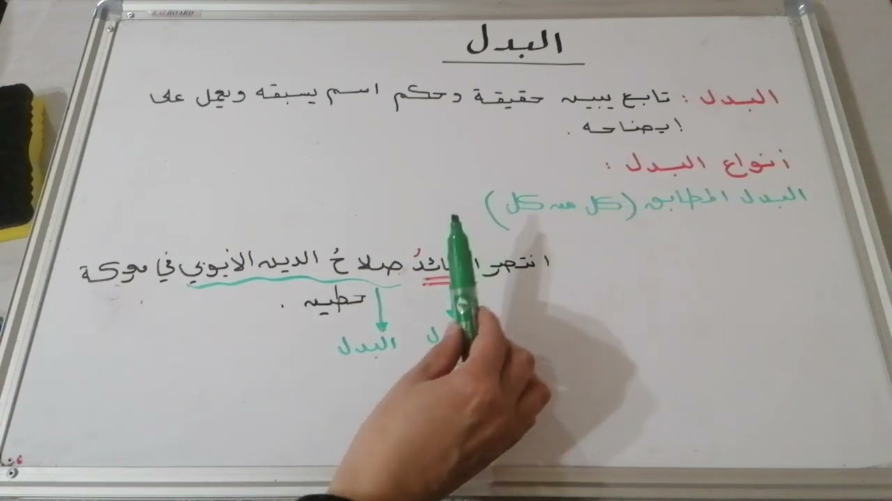 البدل { للصف التاسع }