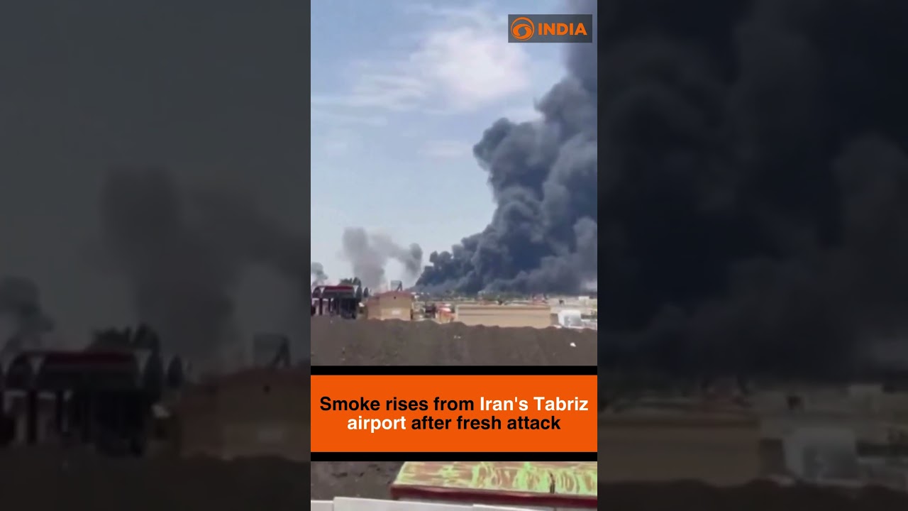 Smoke rises from Iran's Tabriz airport after fresh attack
