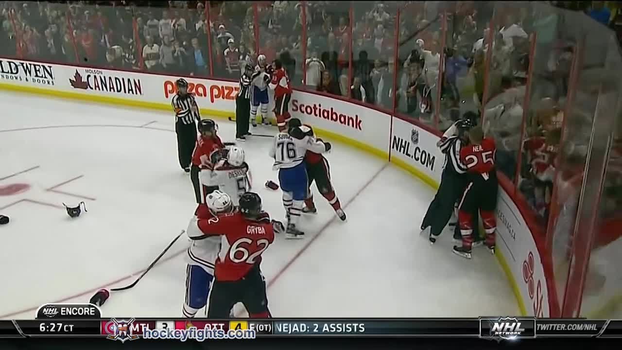 P.K. Subban vs Mark Borowiecki Oct 3, 2014