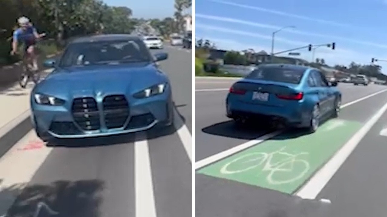 В Ньюпорт-Бич водитель BMW, действовавший в агрессивном стиле, едва не сбил велосипедистов.