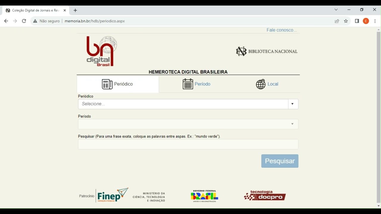 HEMEROTECA DIGITAL BRASILEIRA - Tutorial de Navegação
