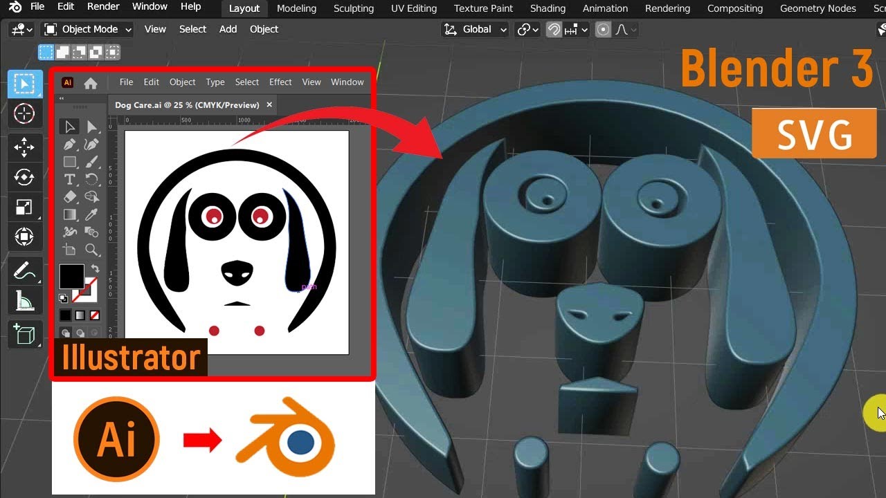 ✅ How to Import Illustrator Files (Logo) into Blender 3 | Importing SVG Files into Blender 3