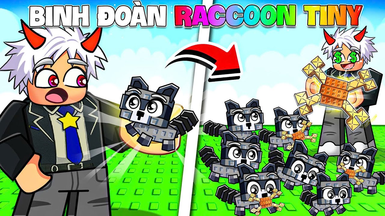BI HUỲNH DÙNG ĐỘI QUÂN RACCOON SIÊU NHỎ TRỞ THÀNH TỶ PHÚ TRONG GROW A GARDEN