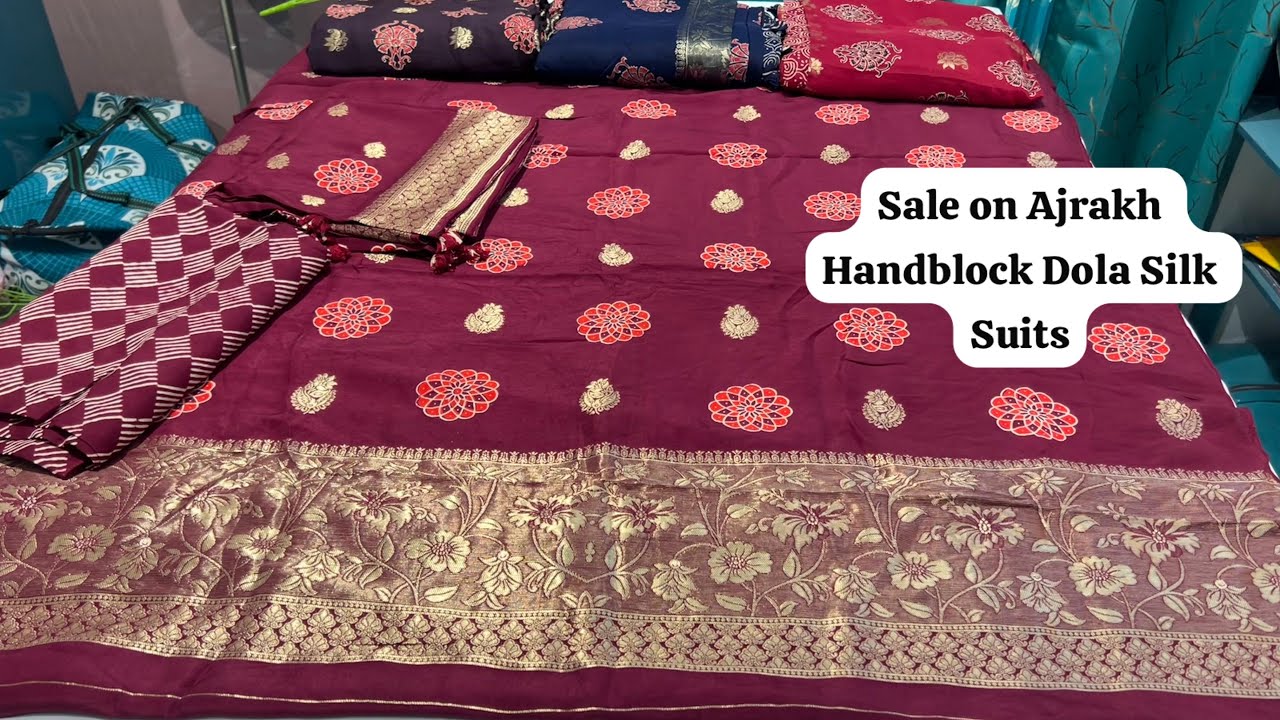 07-Feb-26 | Biggest Sale on Ajrakh Handblock Suits | Dola Silk Zarri Work | WhatsApp: +91-7051012285