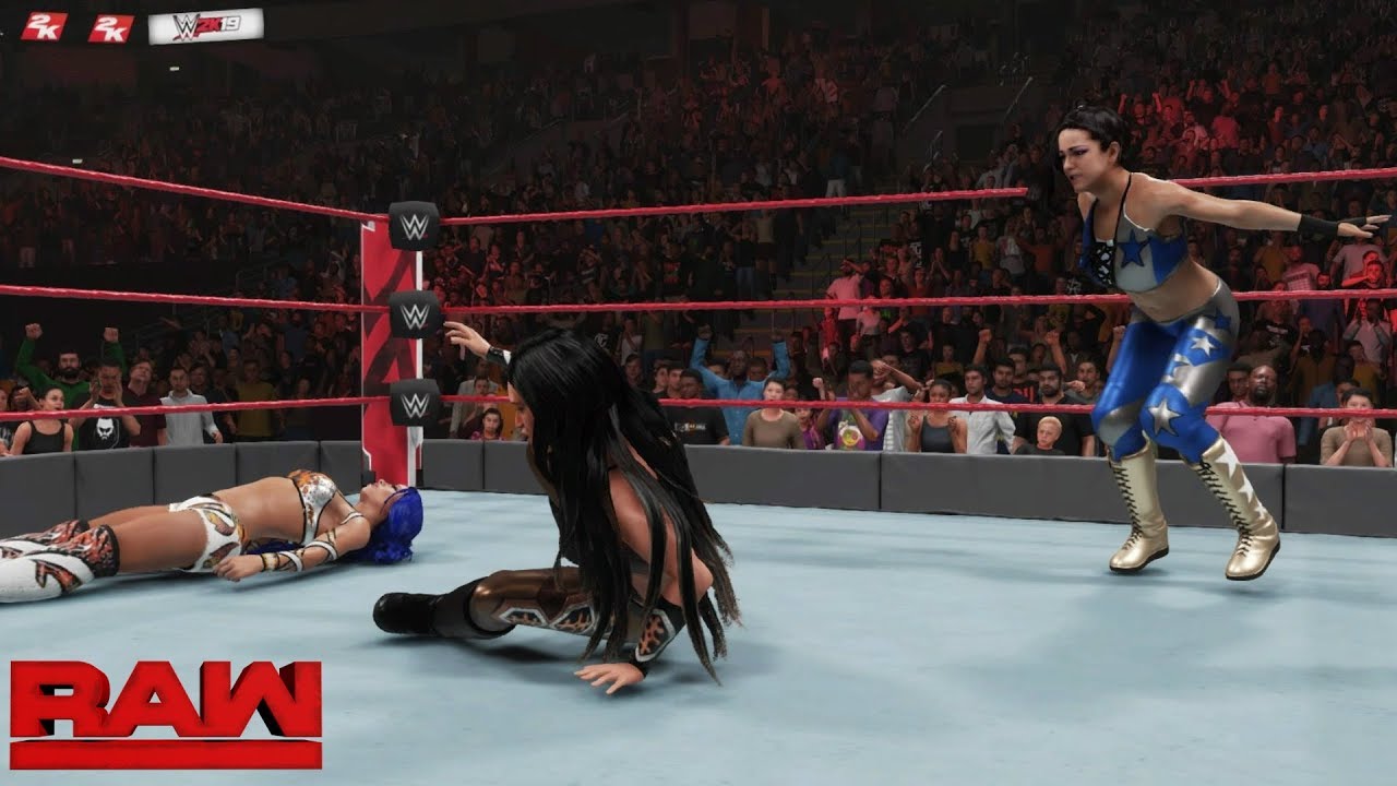 WWE 2K19 RAW BAYLEY VS MELINA VS SASHA BANKS