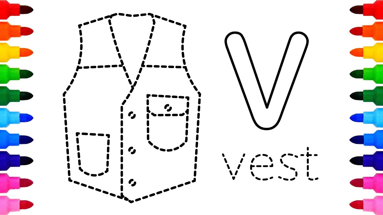 [영어놀이]알파벳 V,W,X, 조끼,수박,실로폰, 점선 그림을 그리고 색칠하며 영어 단어 공부하기 | Coloring V,W,X, Vest, Watermelon, Xylophone