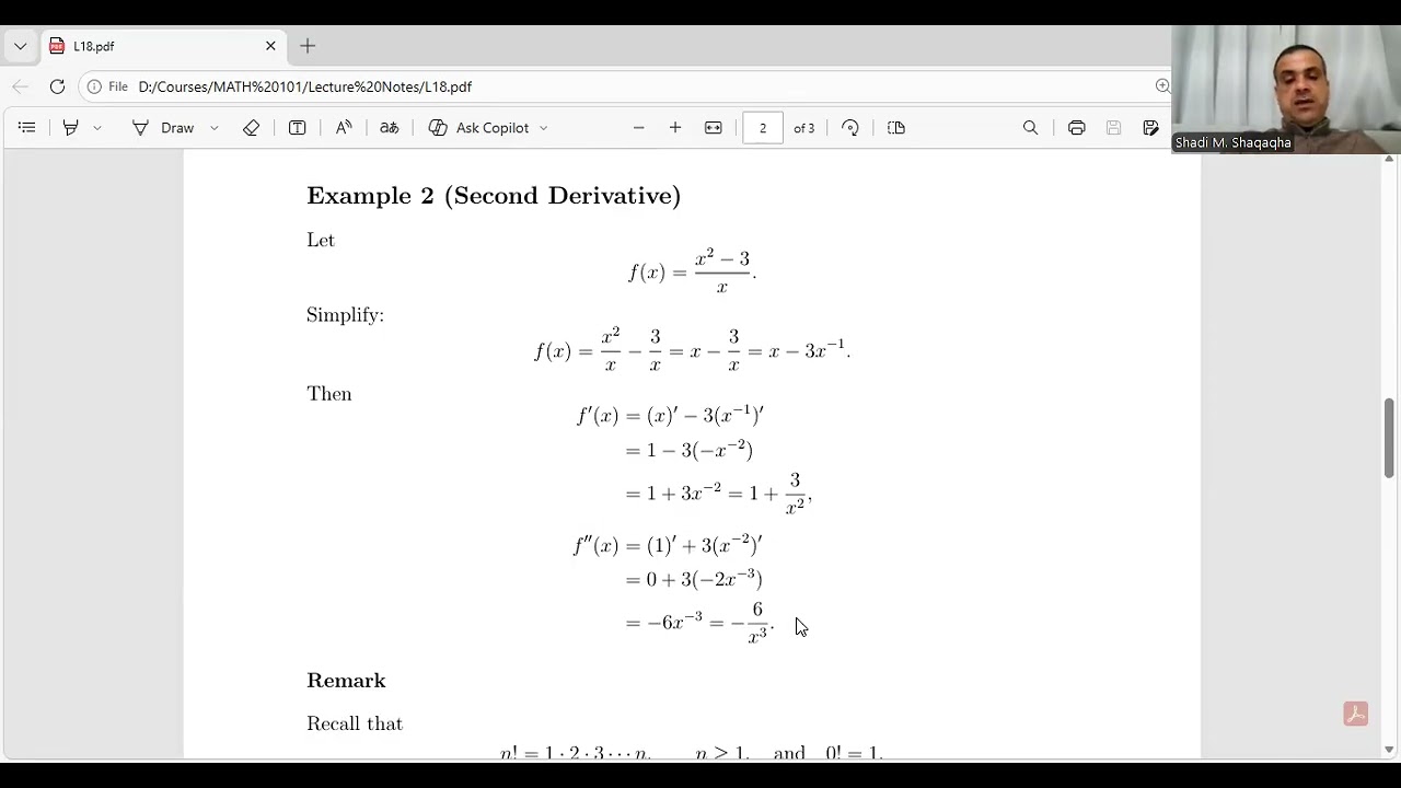Calculus1 Lecture: 18 Higher Order Derivatives| Second, Third, and nth Derivatives