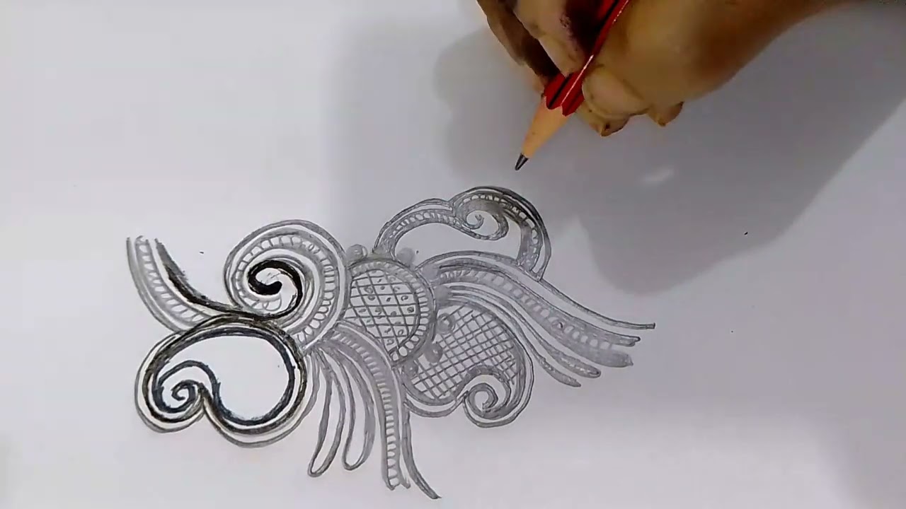  9 minutes simple Bel arebic mehndi design pencil shading 
