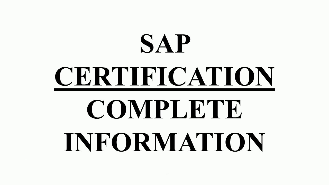SAP Certification Complete Detail | Everything you need to Know | How to become SAP Certified