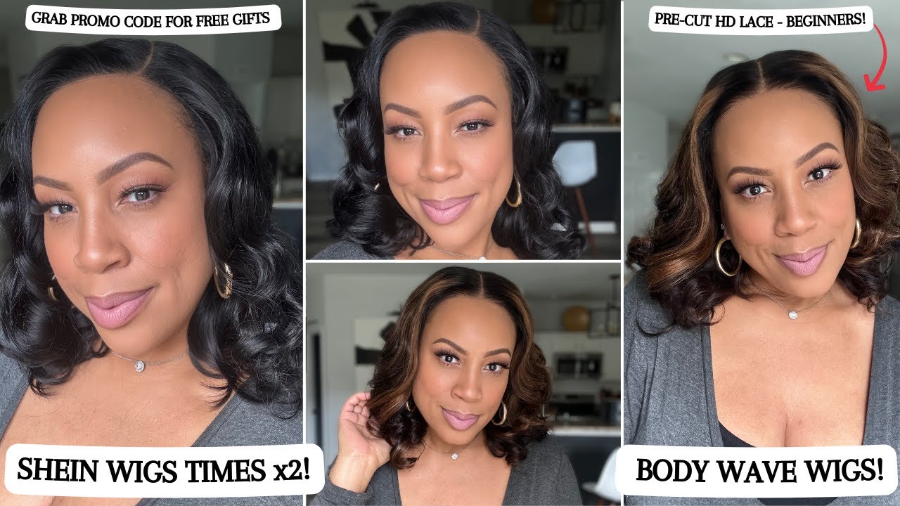*New* 2 SHEIN HD Lace & 100% Glueless Bodywave Wigs! Perfect For Beginners! PLUS FREE GIFTS!