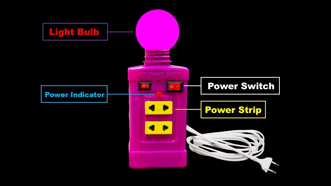 DIY Power Strip from Old Bottles with Bulb