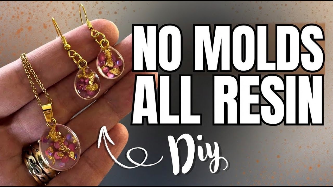 How to Make Resin Jewelry WITHOUT Molds | Easy Handmade Gift Tutorial