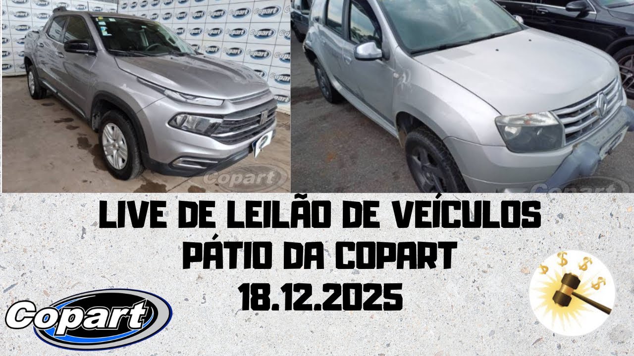 LIVE DE LEIL&Atilde;O DE VE&Iacute;CULOS NA COPART 18.12.2025