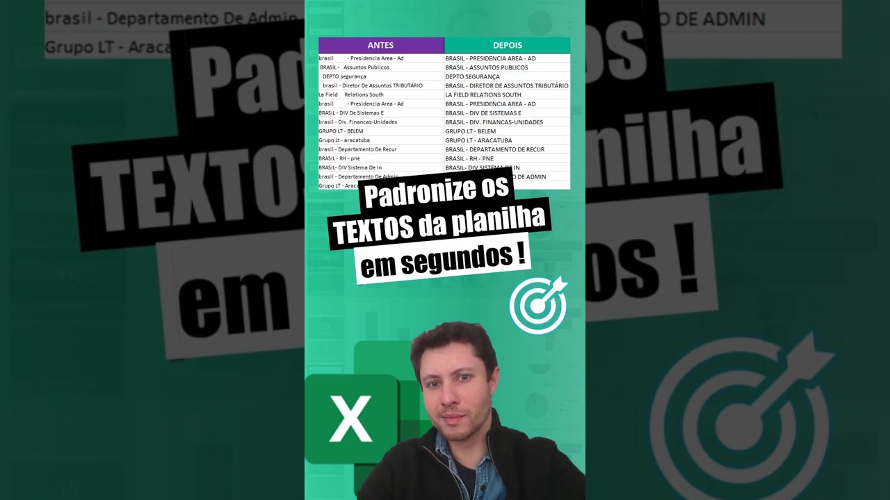 ✅Ajustar e Padronizar Textos da Planilha em segundos! #excel #planilha