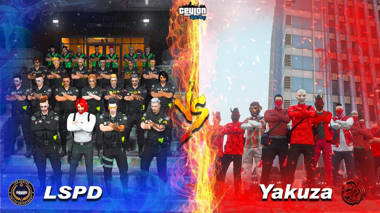 Yakuza vs Chang gang + LSPD  | Ceylon Rp #nibb4h #yakuza #GtaRp
