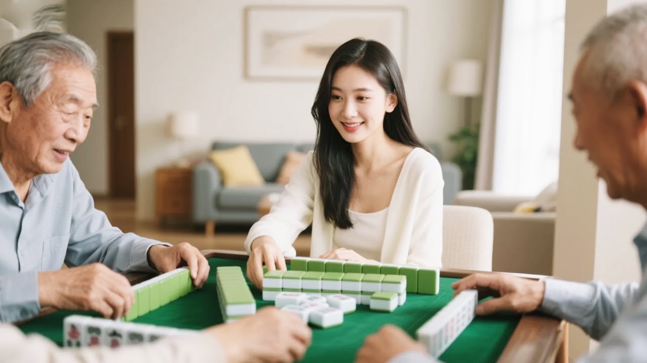 输一局脱一件！旗袍美女被爷爷围攻，连输三局后场面失控…