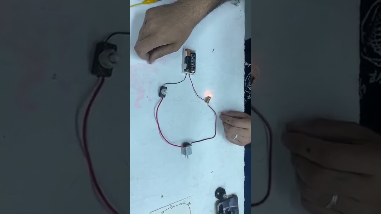 circuito con interruptor motor y ampolleta
