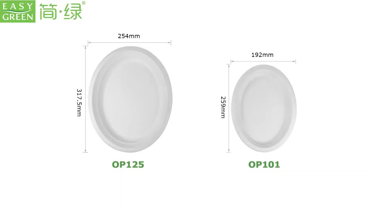 100% Biodegradable/BIO Sugarcane Bagasse Paper Raw Material Compostable Food Container Plates