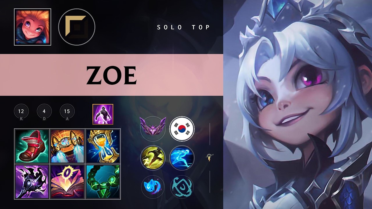 Zoe Top vs Irelia - KR Master Patch 26.09