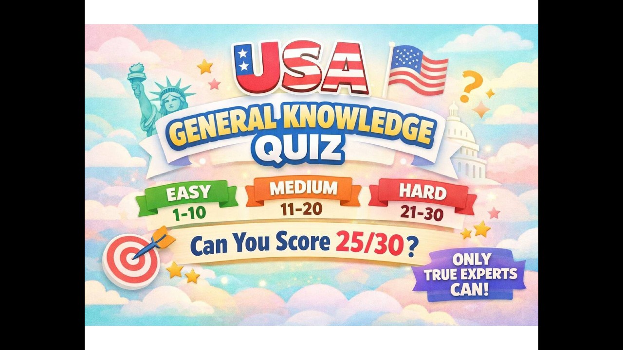 USA General Knowledge Quiz | Can You Score 25/30? Only True Experts Can!