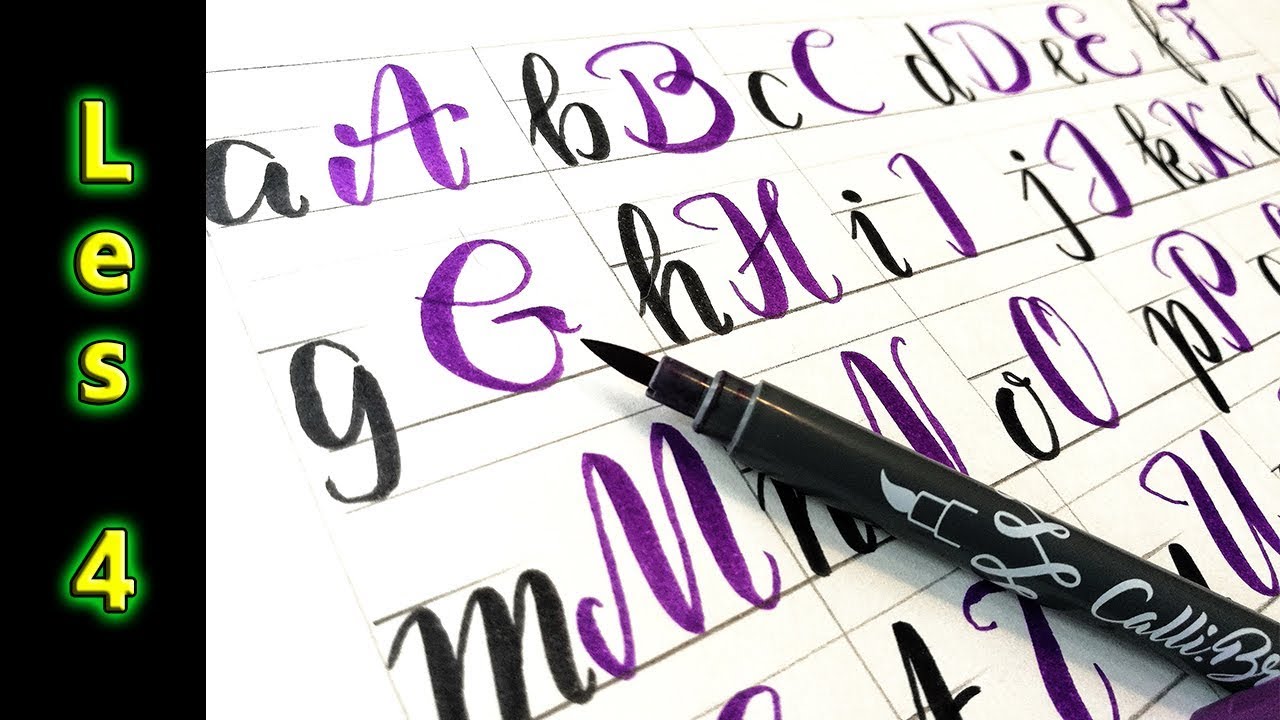 Handletteren! Hoofdletters schrijven met de Brush pen - beginners tekenles 4