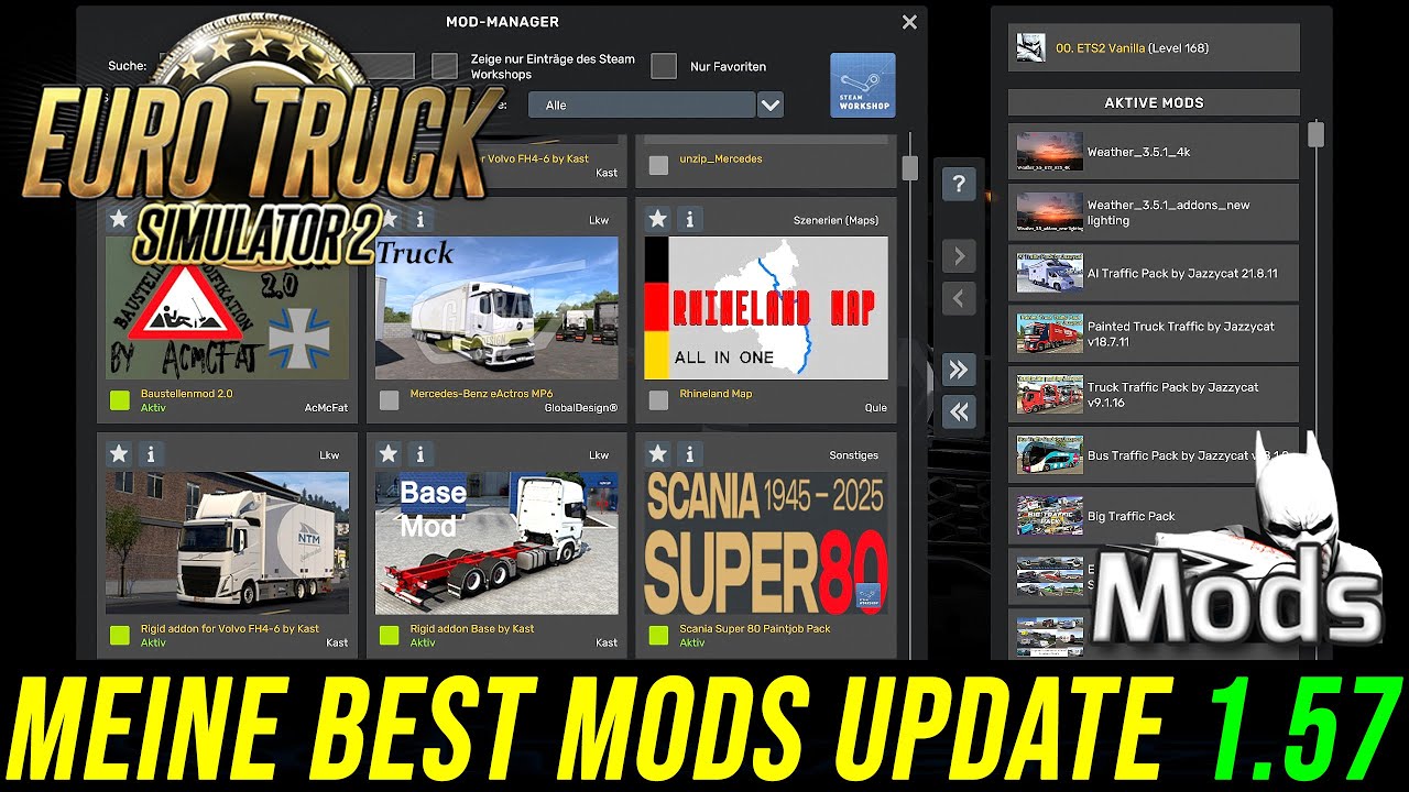 ETS2 v1.57 Mod ▶️ Meine BEST Mods Update 1.57 [Deutsch]
