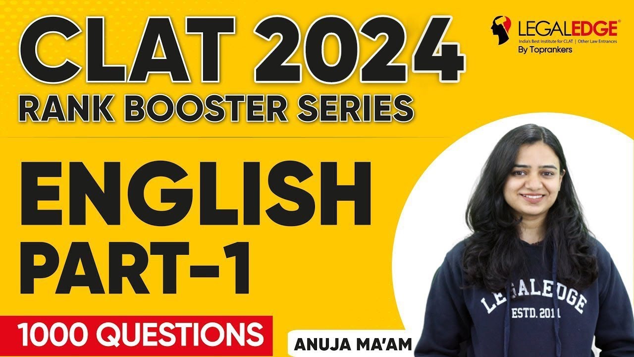English for CLAT 2024 Preparation | Important Questions | CLAT 2024 Rank Booster Series