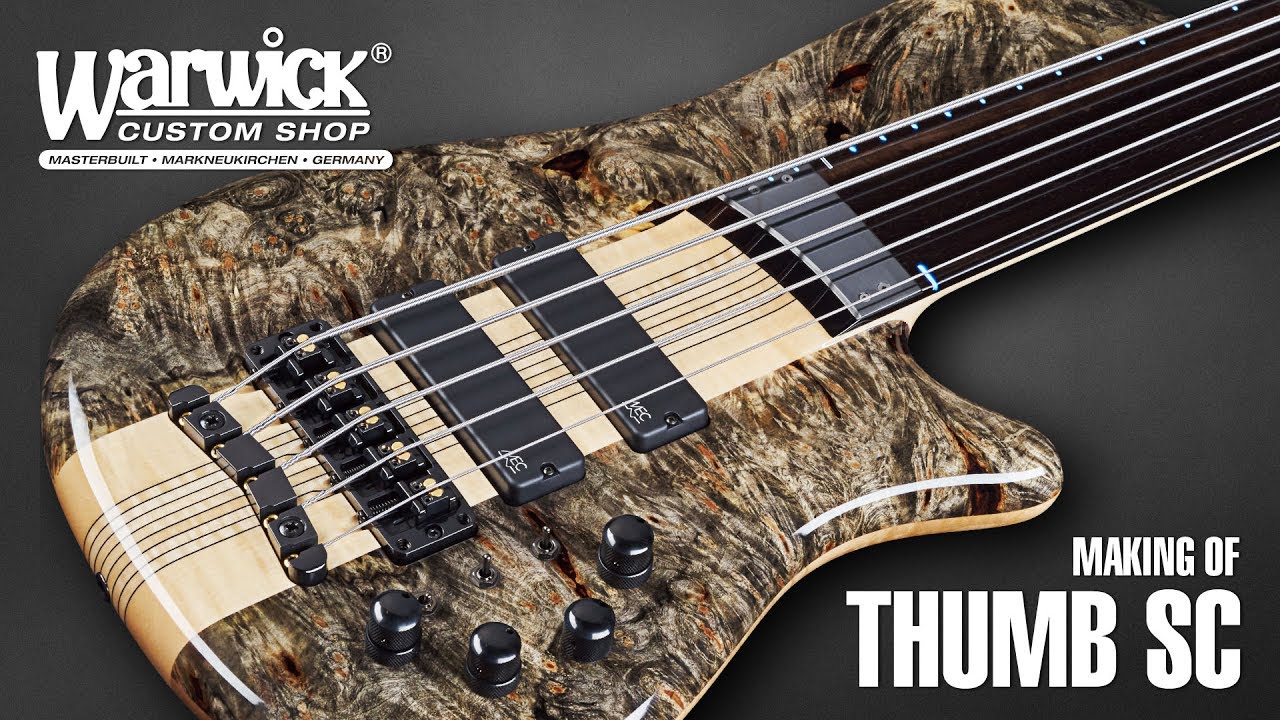MAKING OF - Warwick Thumb SC Fretless 5-String Bass - Piezo Bridge - Buckeye Burl Top #3288