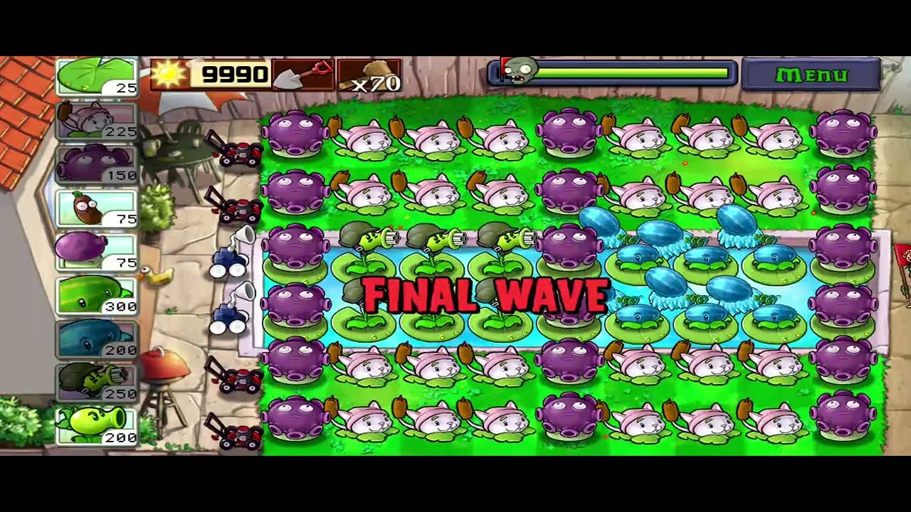 EP. #296 | SURVIVAL POOL IN PLANT VS ZOMBIE FULL HD GAMEPLAY