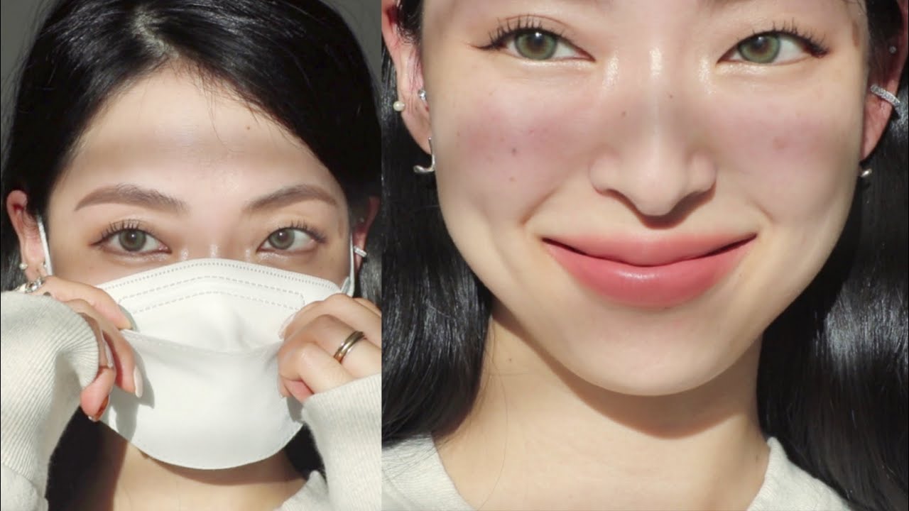 😷 Skincare & No Foundation Mask Make-up | 한겹 스킨케어 추천 & 노파데 마스크 메이크업 ✨
