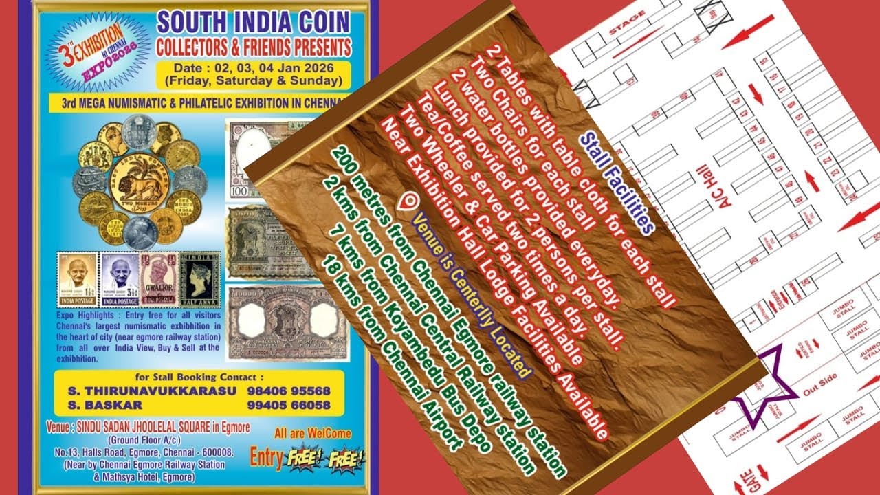 Chennai Coin  Expo 2026 #chennai #expo #numismatics #auction #collection#gold #stamp