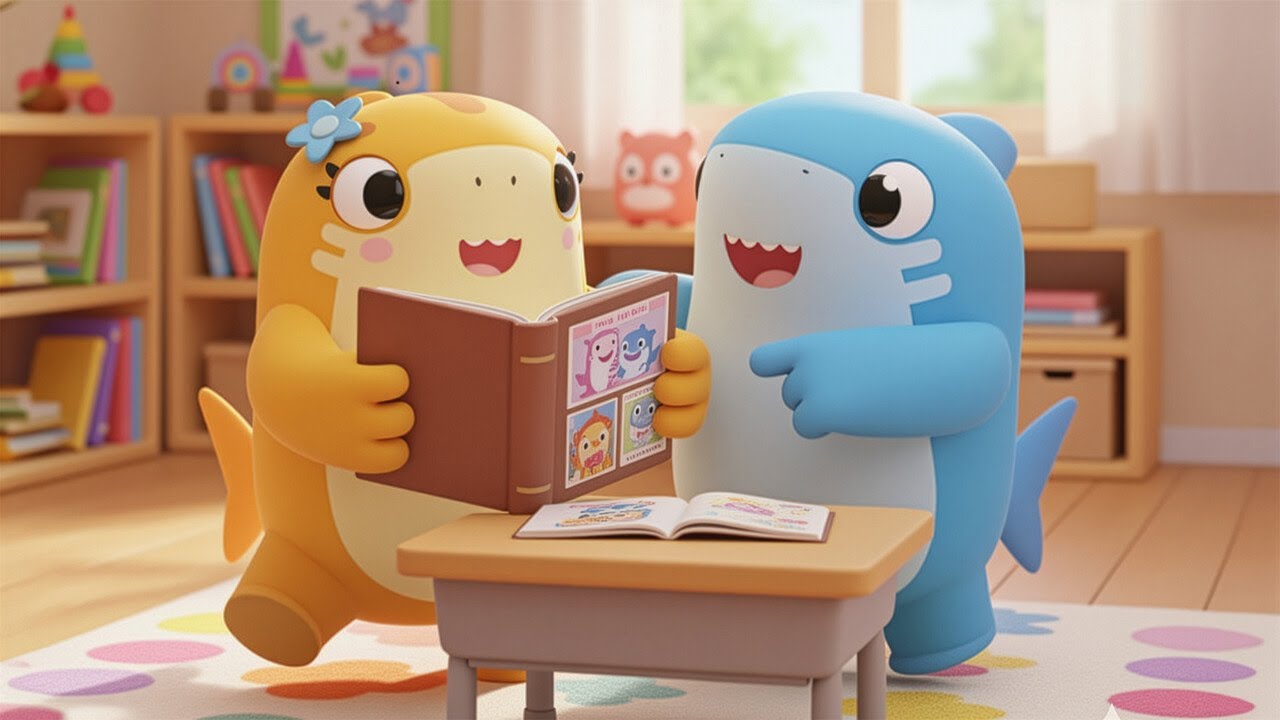 Álbum da Família Baby Shark | Canções e Rimas de Ninar para Crianças | Academia do Tubarão