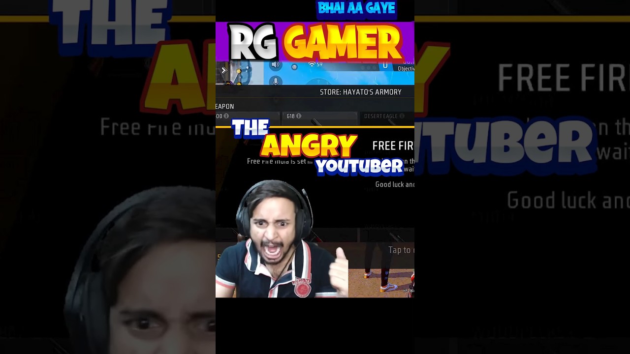 The Angry Youtuber😁rg gamer भाई ke samne आ ke क्या kr diyaa😂#shorts