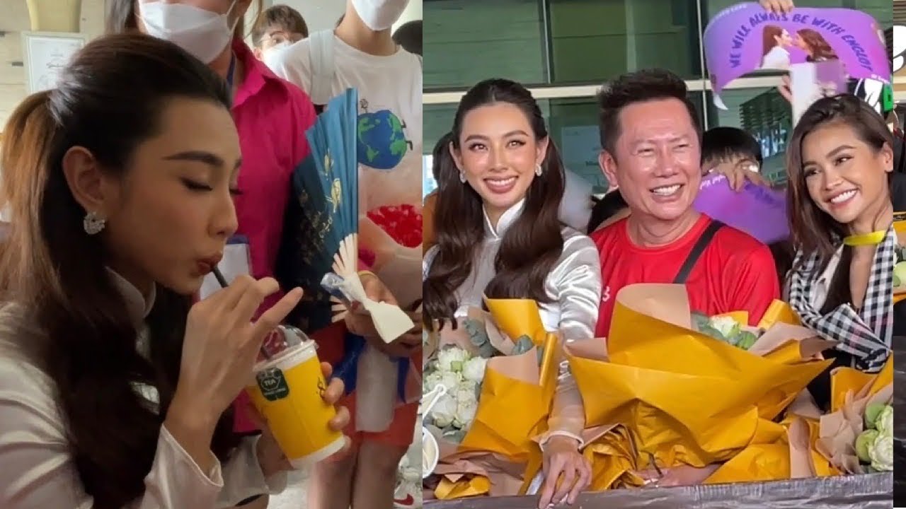Thuỳ Tiên siêu cưng ‘náo loạn’ sân bay khi ra đón Mr. Nawat và Miss Grand Thailand 2022