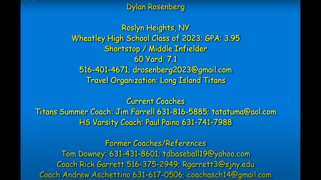 Dylan Rosenberg Prospect Video